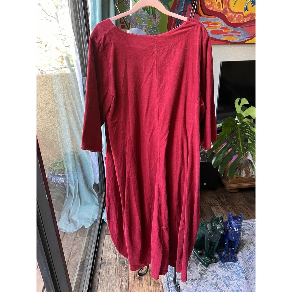 Diverse Italia Corduroy Dress Burgandy Red One Size Fits M to XXXL BNWT